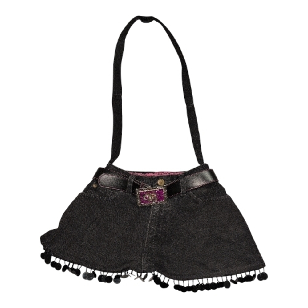 DIY Denim Shirt Shoulder/Crossbody Bag W/ Belt & Sequin Fringe